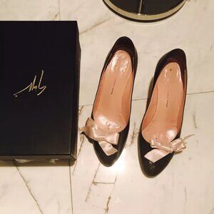 Giuseppe Zanotti Cute Pink Bow Wedges Heels Shoes Pumps Sz39
